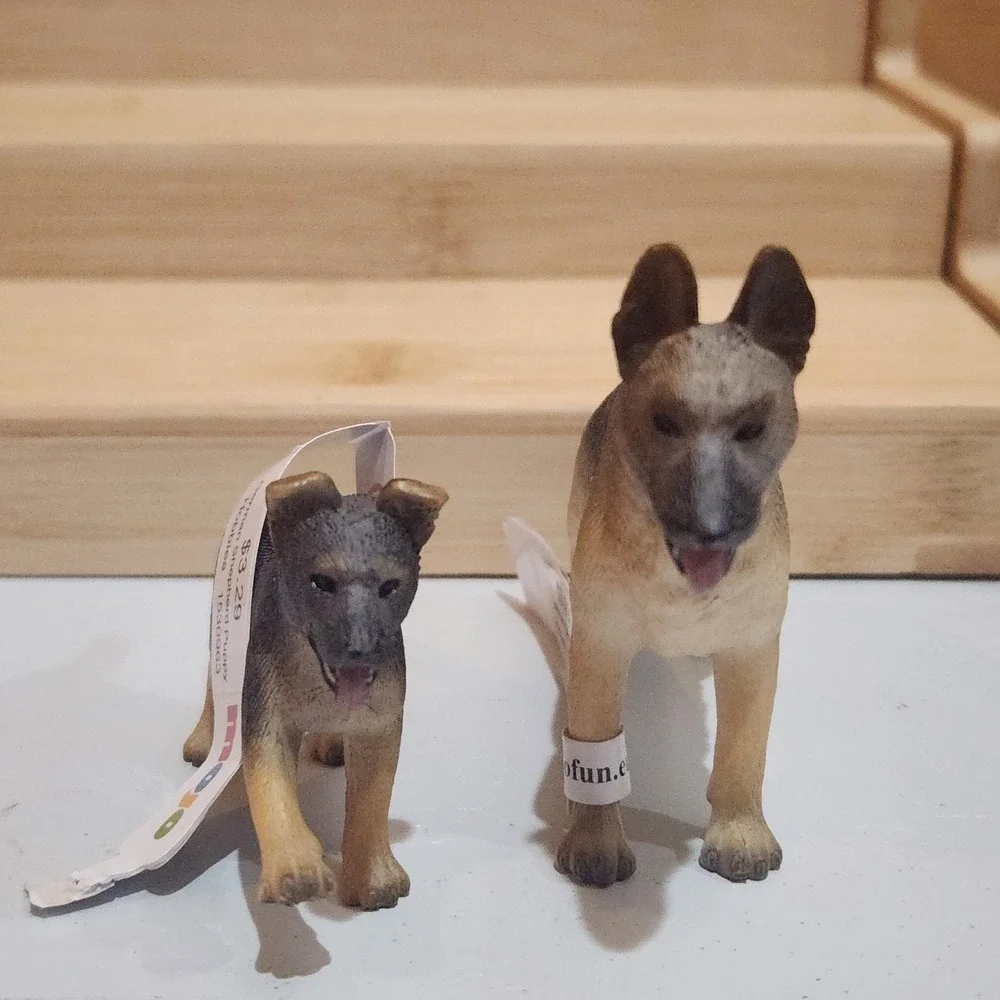 MOJO‎ German Shepherd 2 Dog Pup Baby Animal Figure NEW Educational Learning Toys